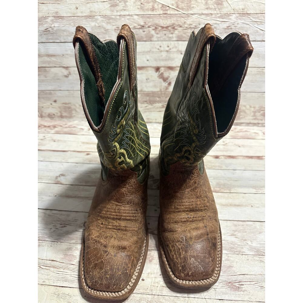 Ariat Mesteno Western Boot Men's Size 8D Adobe Clay Neon Lime Square Toe Cowboy - Picture 2 of 10